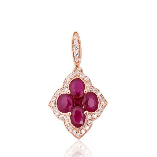 Gold pendant with Diamonds , Ruby