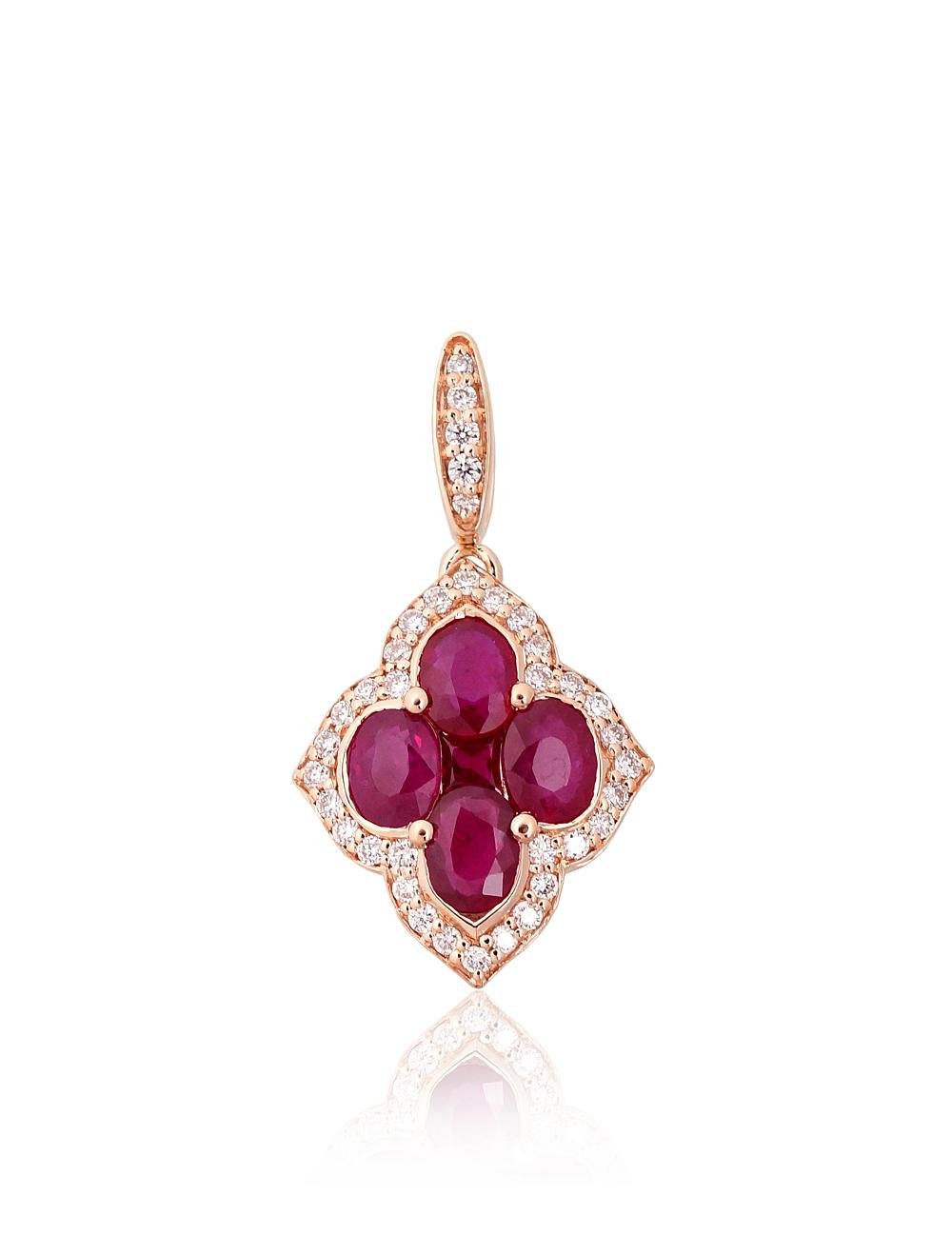 Gold pendant with Diamonds , Ruby