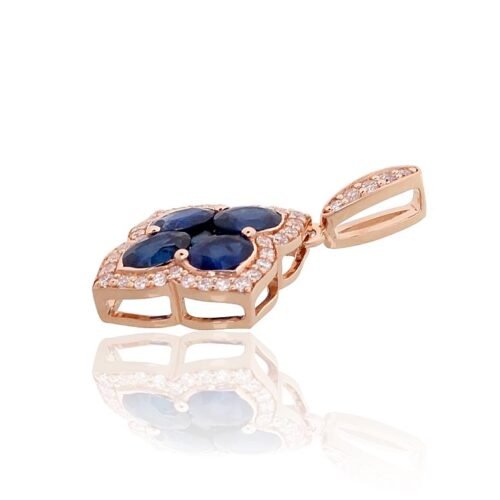 Alternative view of Gold pendant with Diamonds , Sapphire