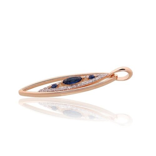 Alternative view of Gold pendant with Diamonds , Sapphire