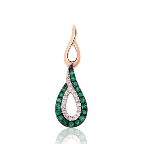 Gold pendant with Diamonds , Emerald
