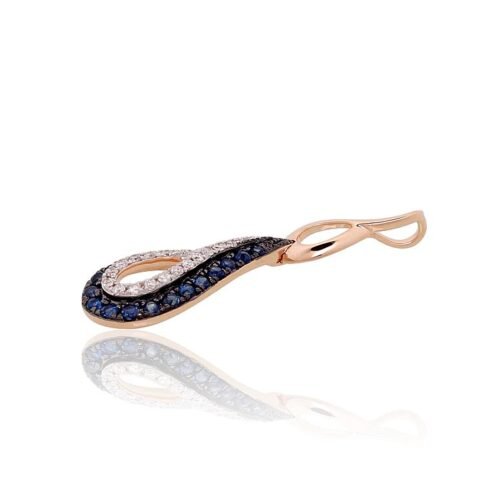 Alternative view of Gold pendant with Diamonds , Sapphire
