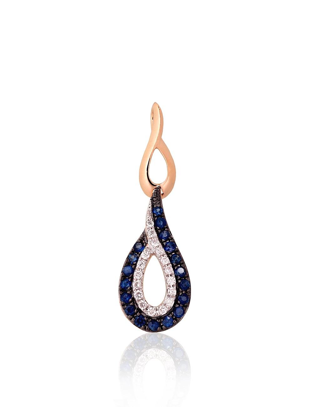 Gold pendant with Diamonds , Sapphire