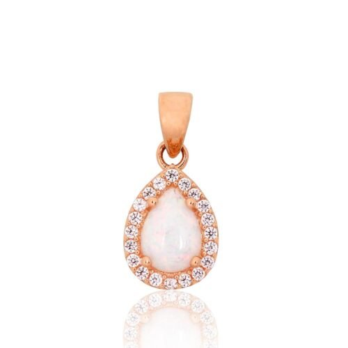 Gold pendant with Zirkons , Opalit