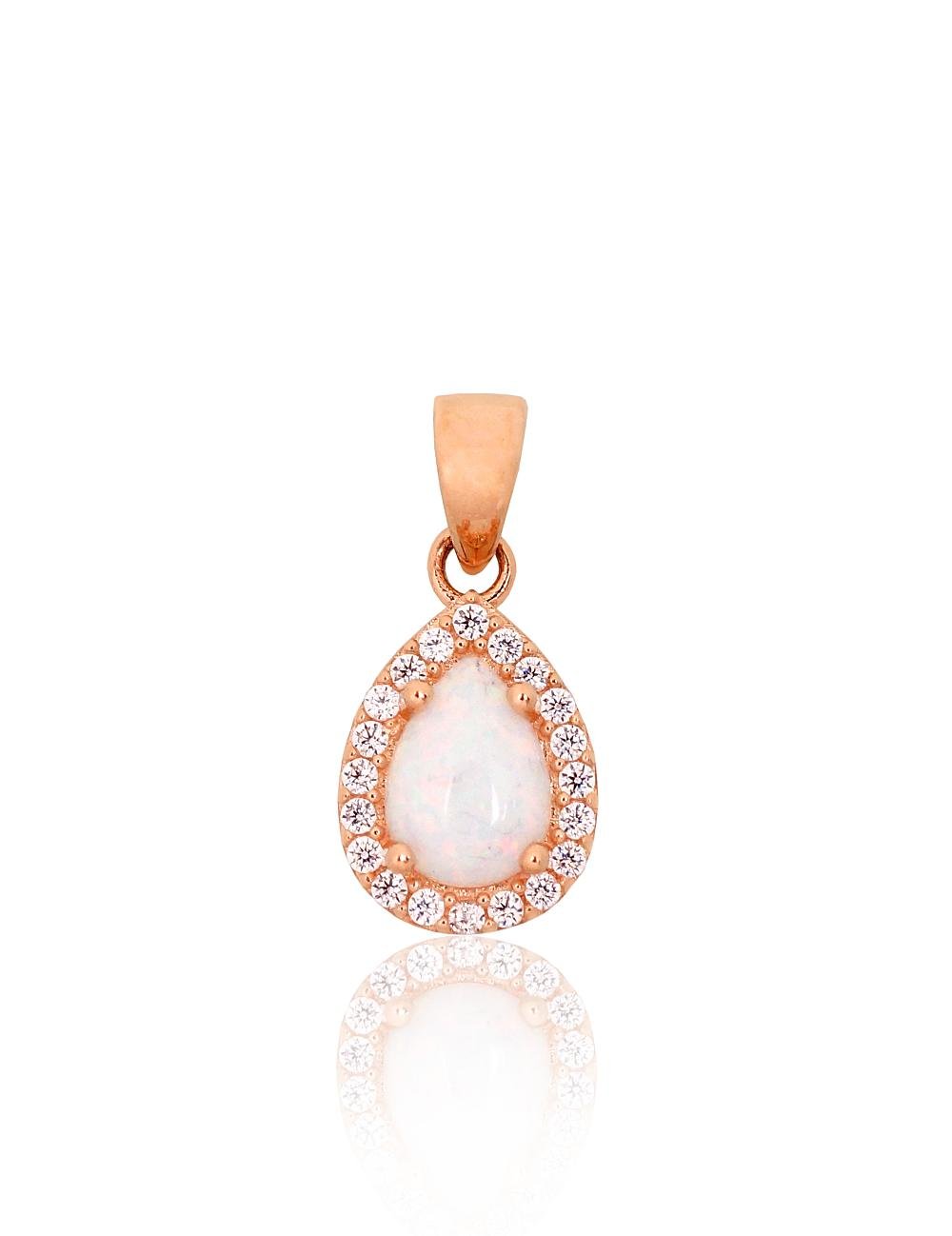 Gold pendant with Zirkons , Opalit
