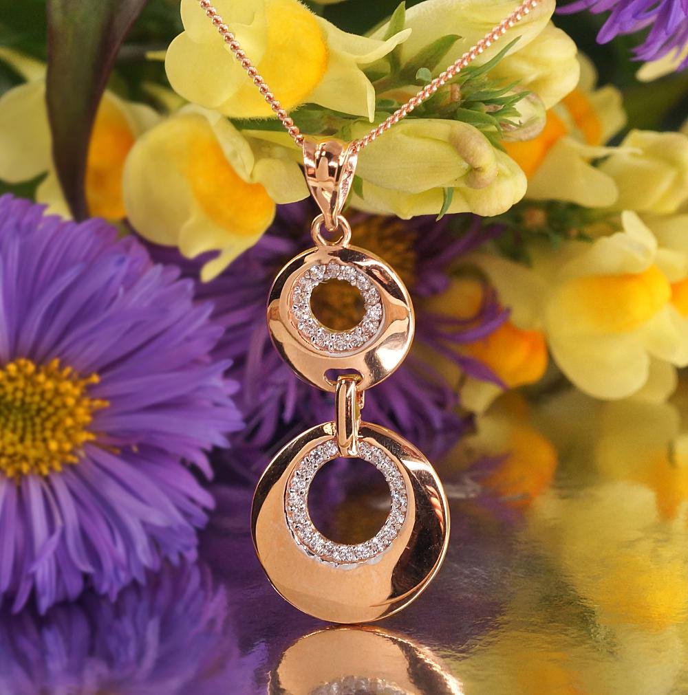 Gold pendant with Zirkons - Image 3