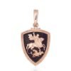 585 gold pendant shield design with black enamel for men