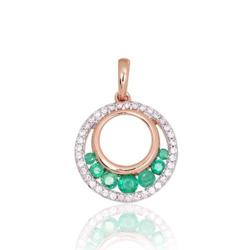 Gold pendant with Diamonds , Emerald