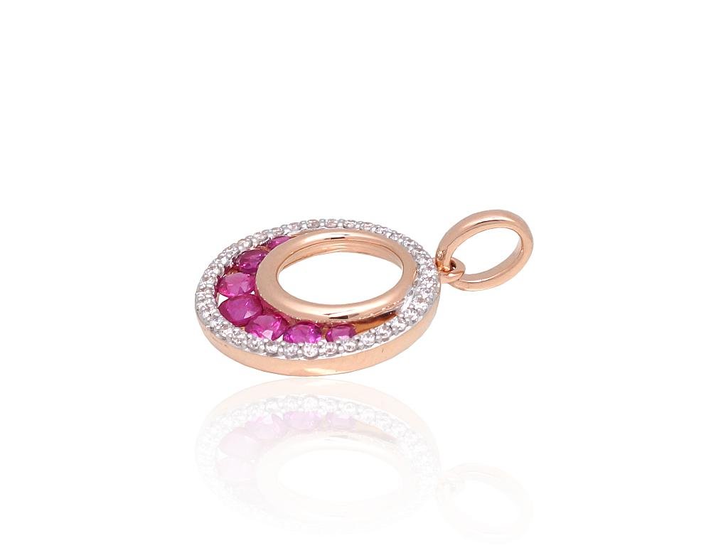 Gold pendant with Diamonds , Ruby - Image 2
