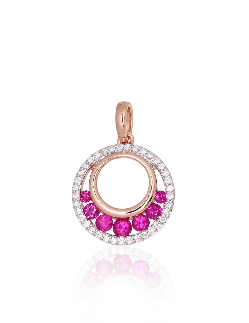 Gold pendant with Diamonds , Ruby