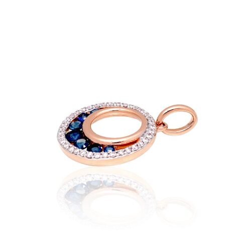 Alternative view of Gold pendant with Diamonds , Sapphire