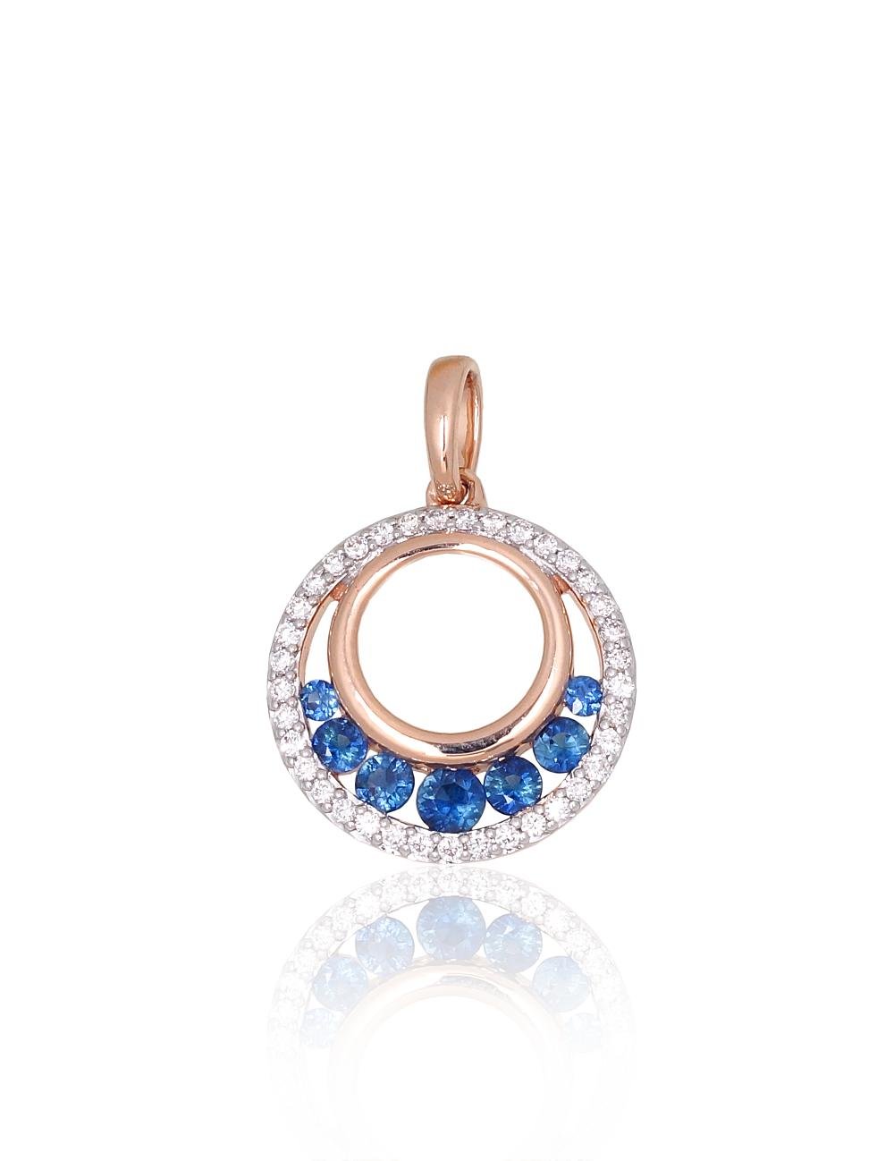 Gold pendant with Diamonds , Sapphire