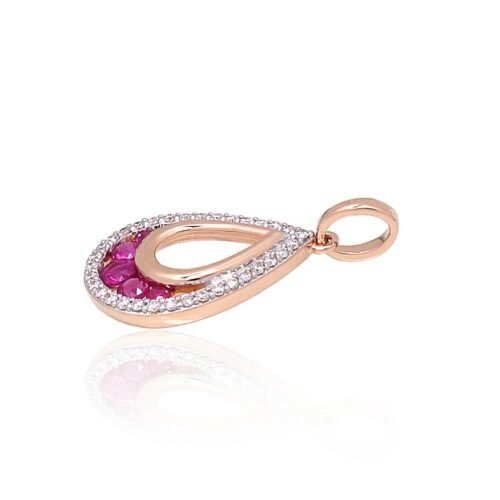 Alternative view of Gold pendant with Diamonds , Ruby