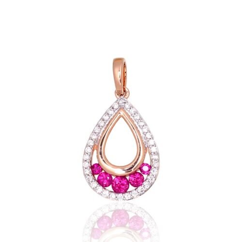 Gold pendant with Diamonds , Ruby
