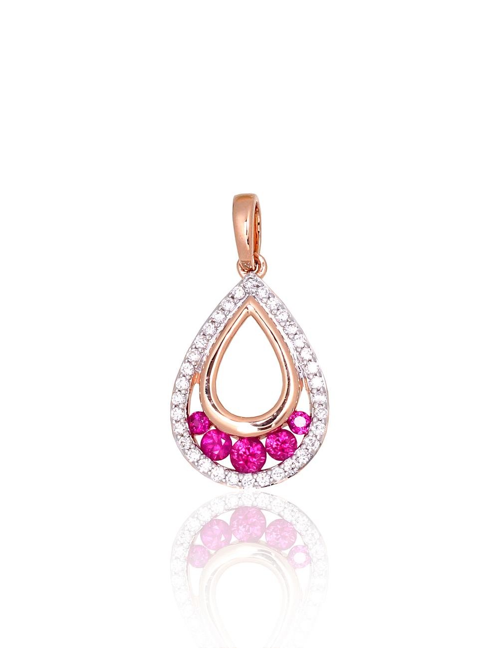Gold pendant with Diamonds , Ruby