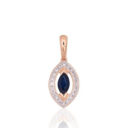 Gold pendant with Diamonds , Sapphire