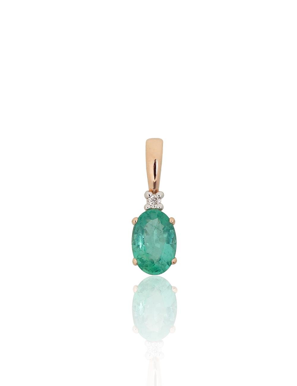 Gold pendant with Diamonds , Emerald