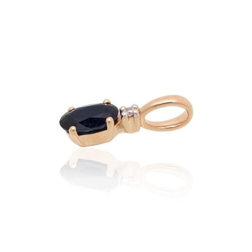 Alternative view of Gold pendant with Diamonds , Sapphire