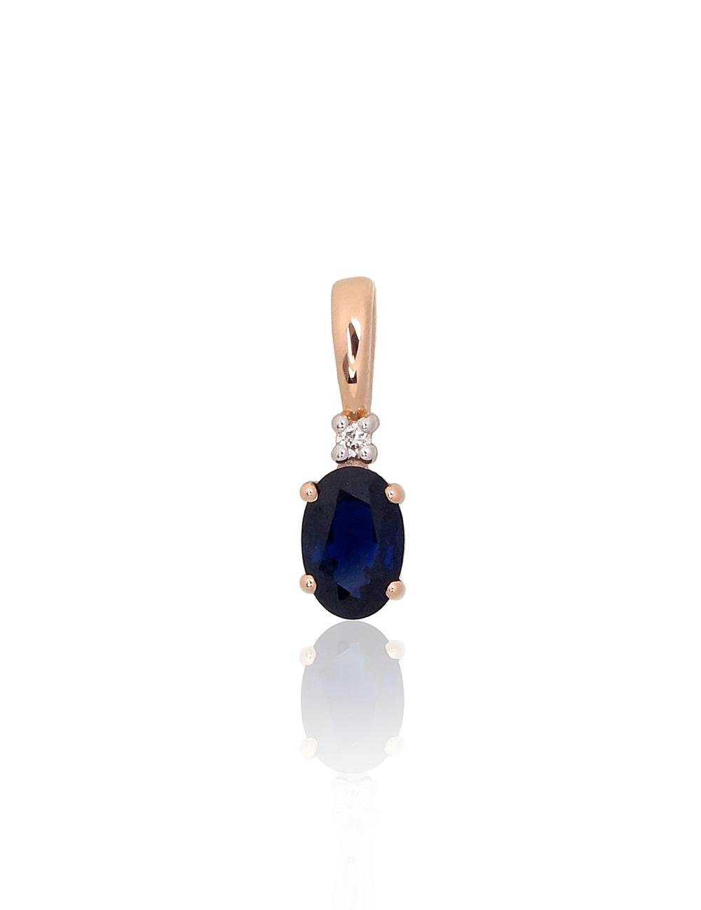 Gold pendant with Diamonds , Sapphire