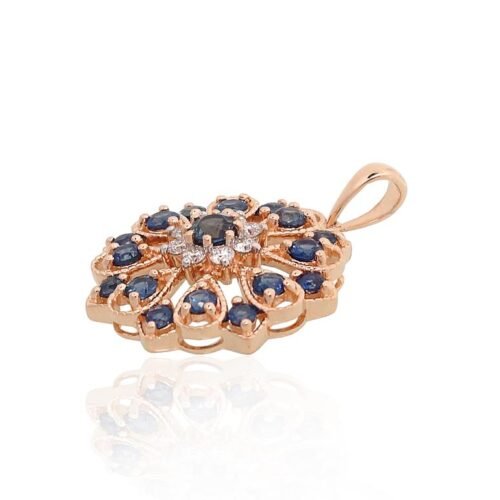 Alternative view of Gold pendant with Diamonds , Sapphire