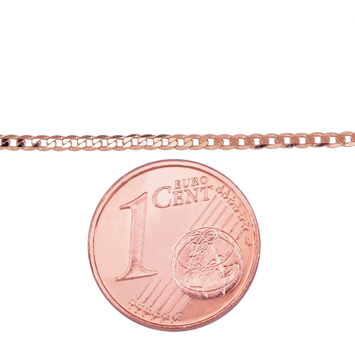 Gold chain Curb 1.2 mm , diamond cut - Image 3