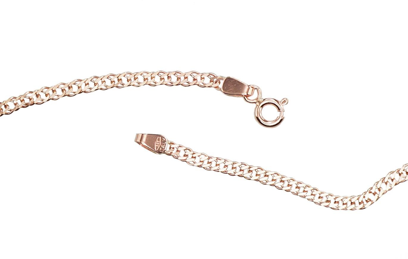 Gold chain Double rombo 2.5 mm , diamond cut - Image 2