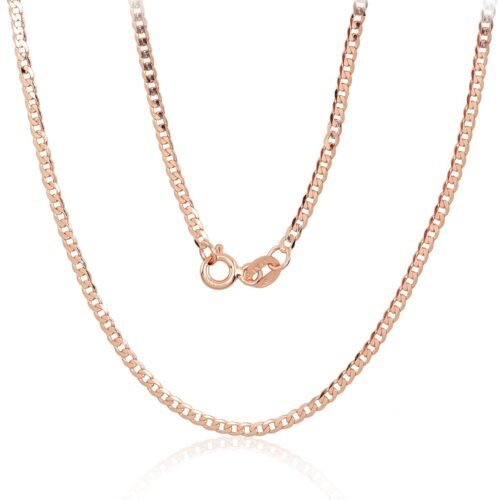 Gold chain Curb 2 mm , diamond cut