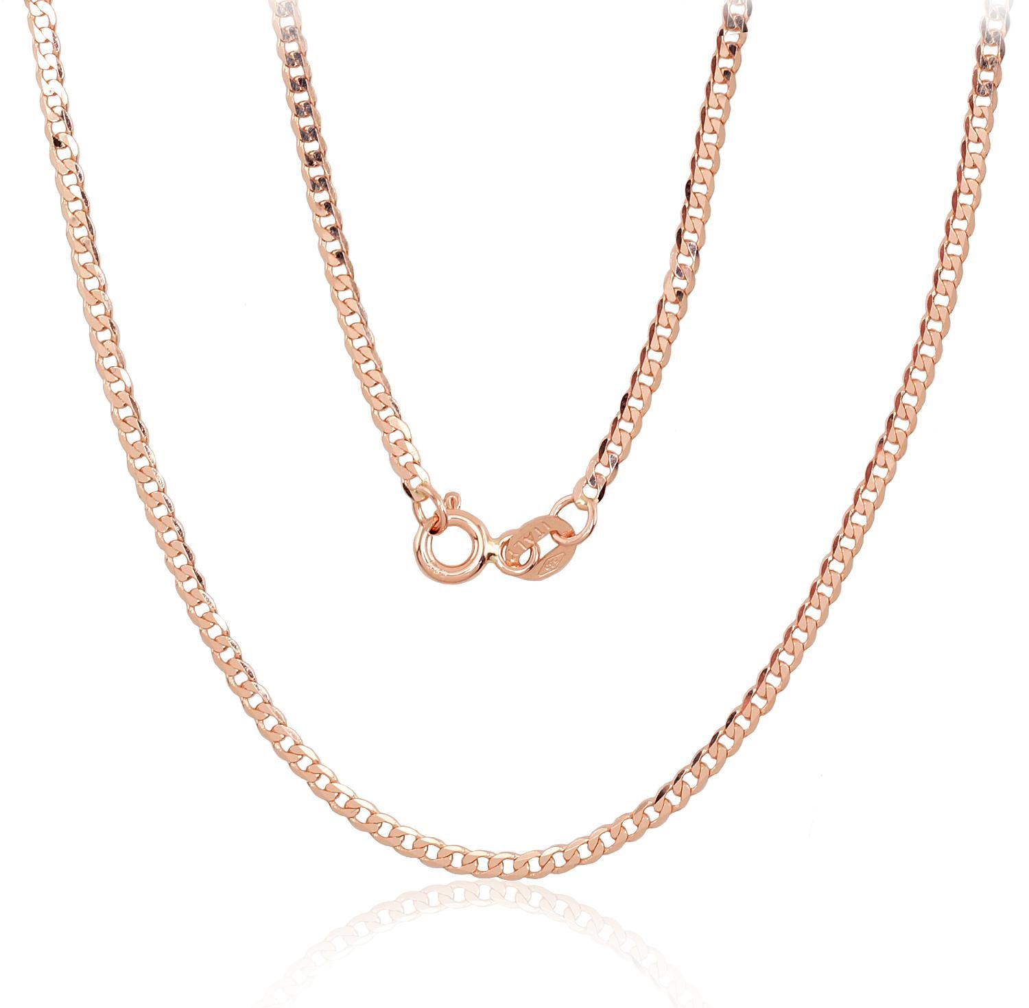 Gold chain Curb 2 mm , diamond cut