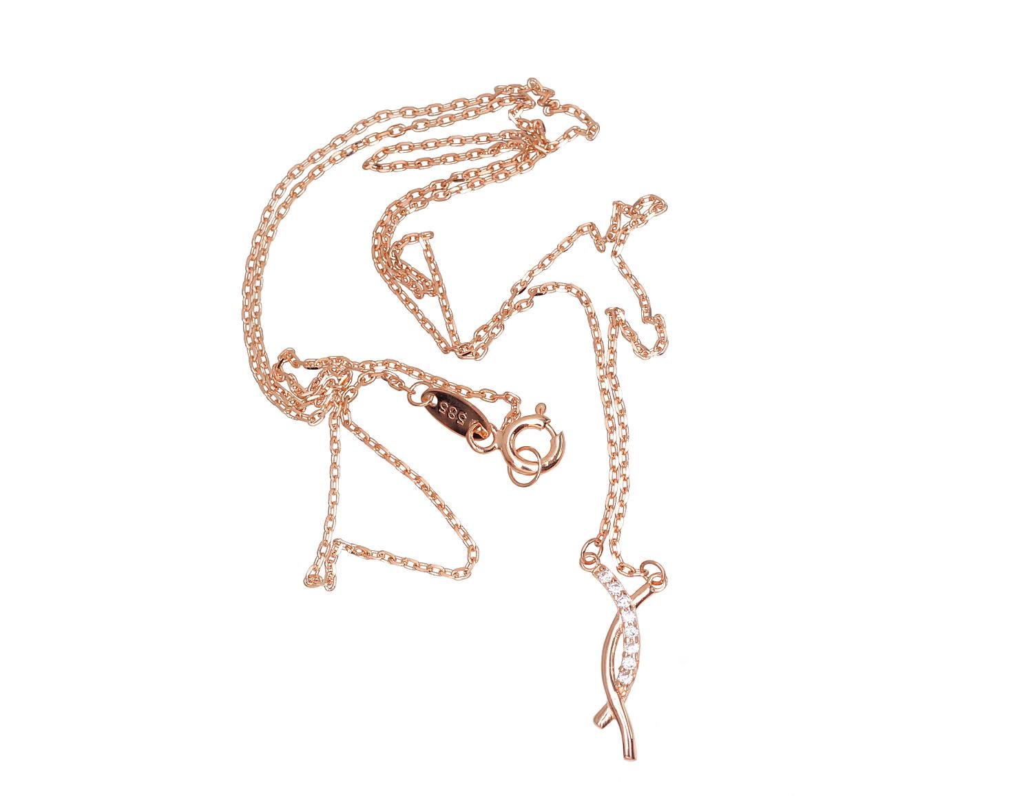 Gold necklace with Zirkons - Image 3