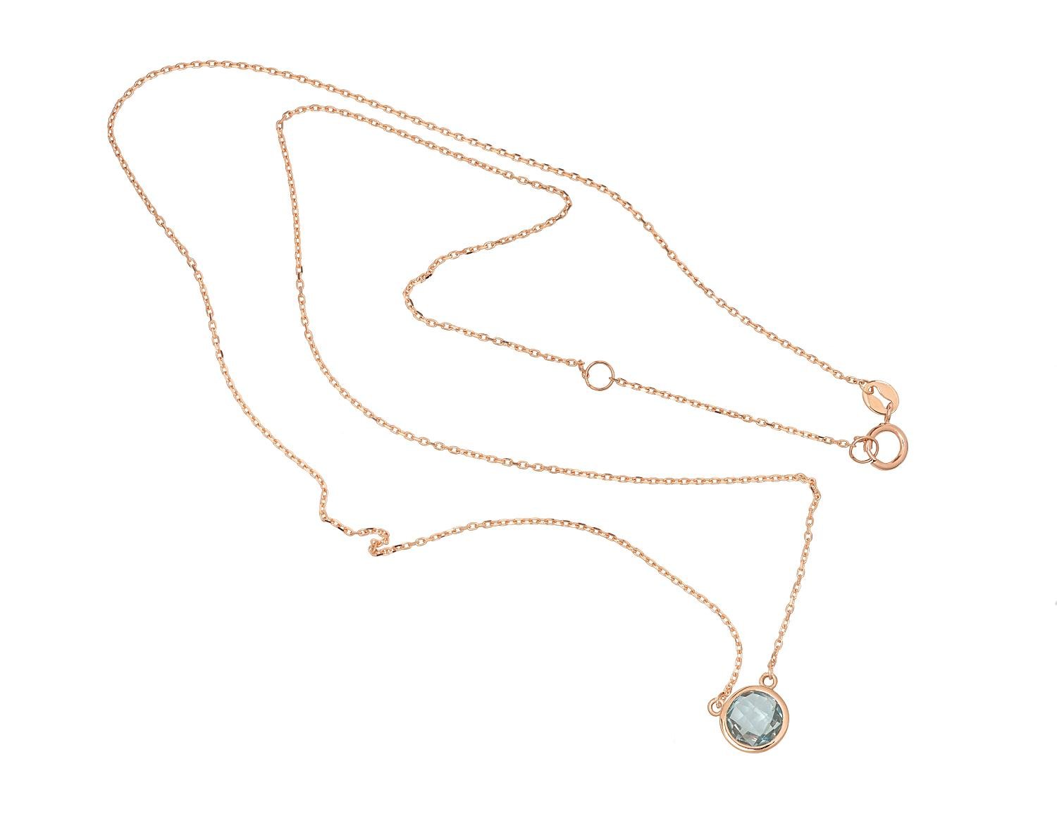 Gold necklace with Sky Blue Topaz - Image 3