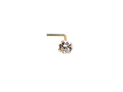 Gold piercing for nose with Zirkons
