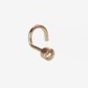 585 gold nose piercing jewelry including nose studs and nose rings with zircon stones