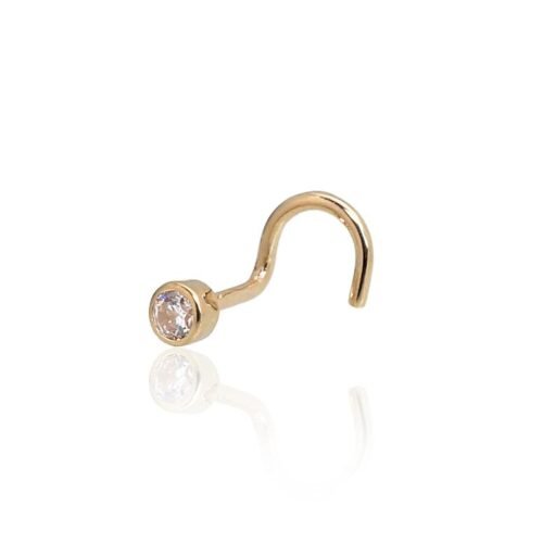 Gold piercing for nose with Zirkons