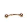 585 gold eyebrow piercing jewelry curved barbell with zircon stones