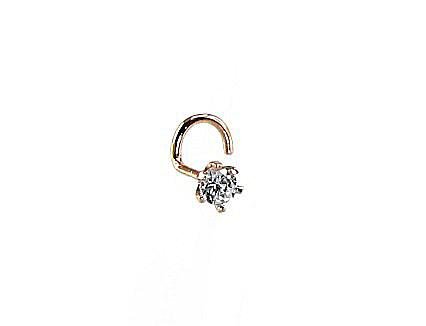 Gold piercing for nose with Zirkons