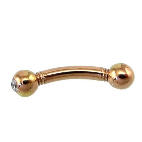 Alternative view of Gold piercing for brow with Zirkons