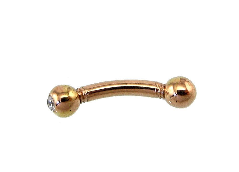 Gold piercing for brow with Zirkons - Image 2