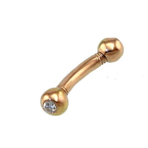Gold piercing for brow with Zirkons