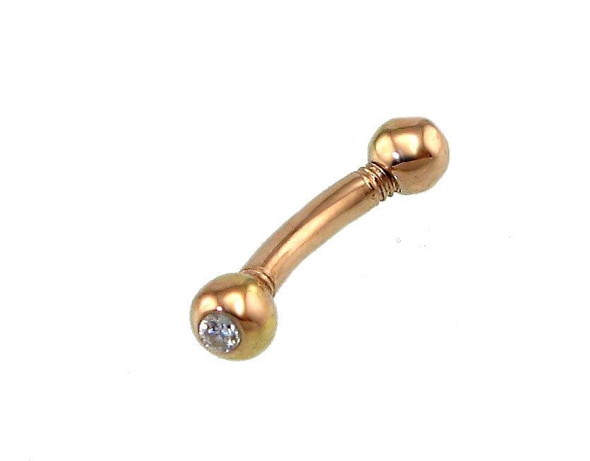 Gold piercing for brow with Zirkons