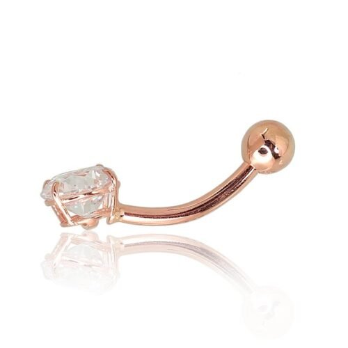 Alternative view of Gold piercing for navel with Zirkons