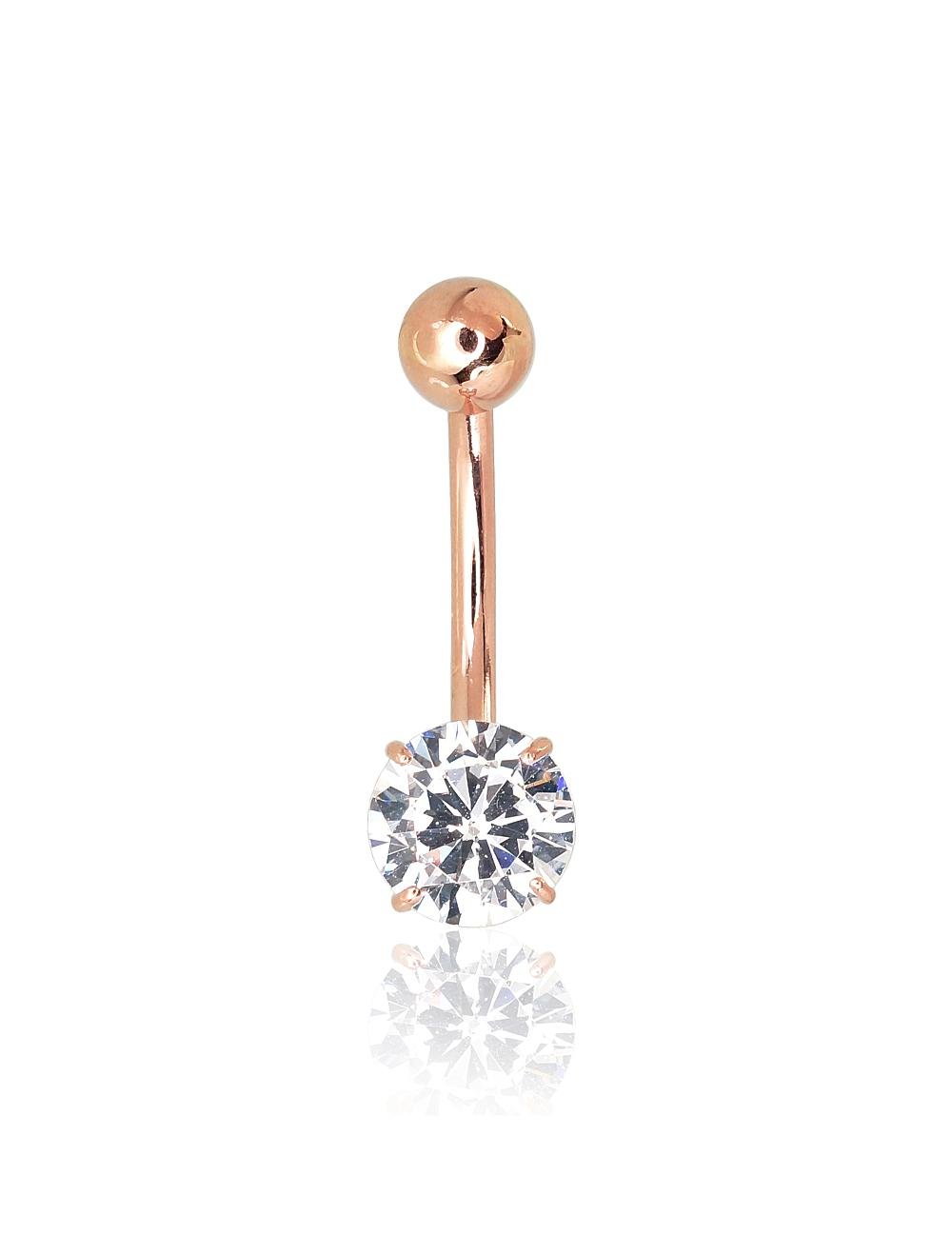 Gold piercing for navel with Zirkons