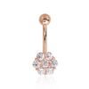 585 gold belly button piercing jewelry with zircon stones elegant navel rings