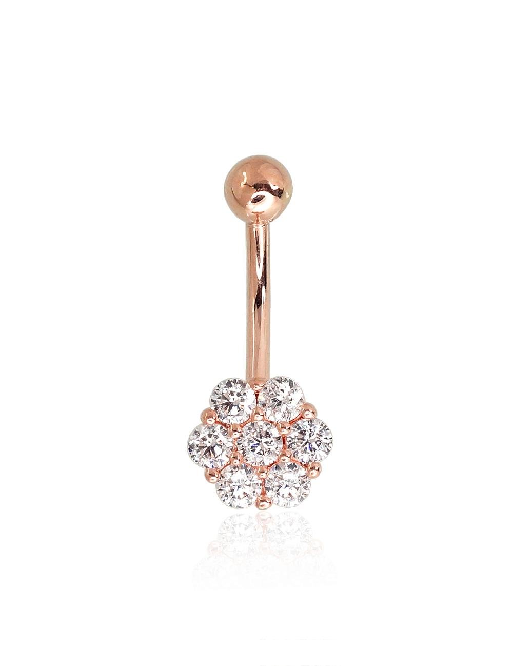 585 gold belly button piercing jewelry with zircon stones elegant navel rings