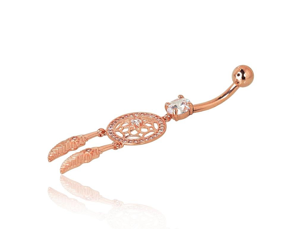 Gold piercing for navel with Zirkons - Image 2