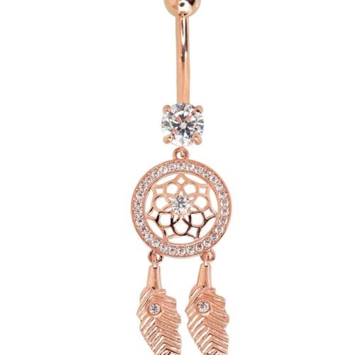 Gold piercing for navel with Zirkons