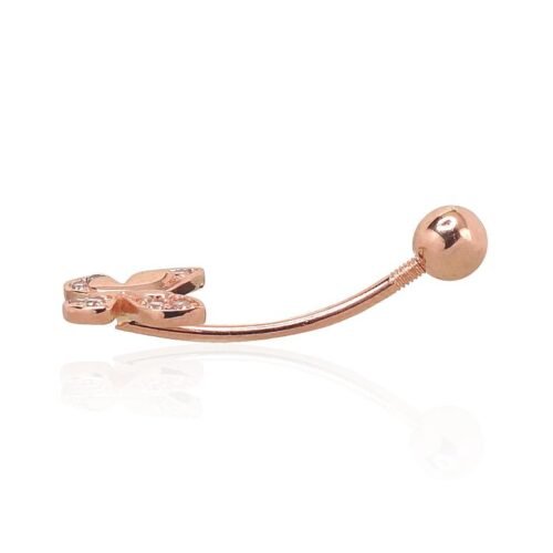 Alternative view of Gold piercing for navel with Zirkons