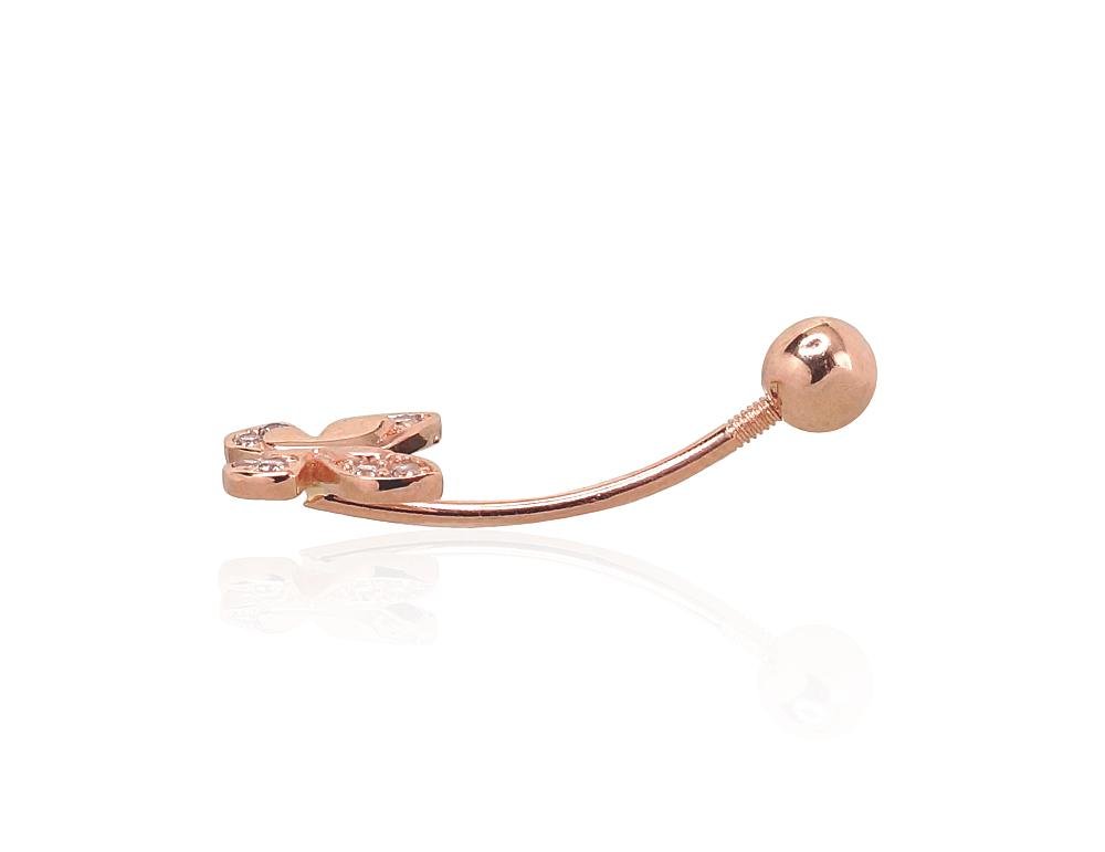 Gold piercing for navel with Zirkons - Image 2