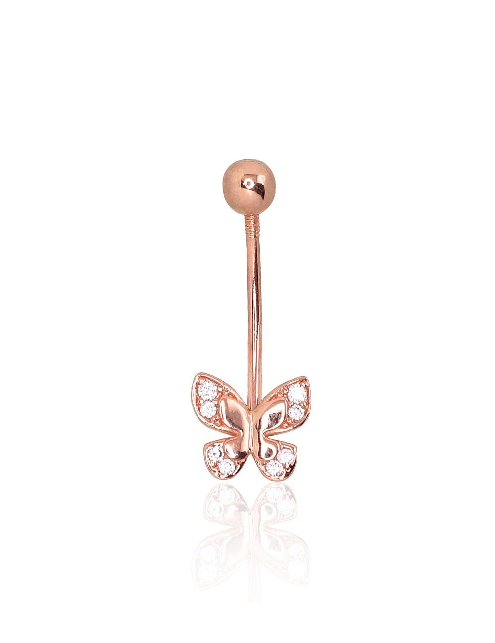 Gold piercing for navel with Zirkons