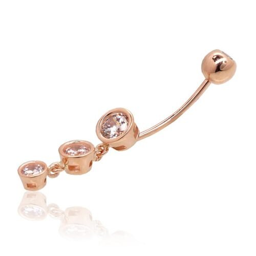Alternative view of Gold piercing for navel with Zirkons