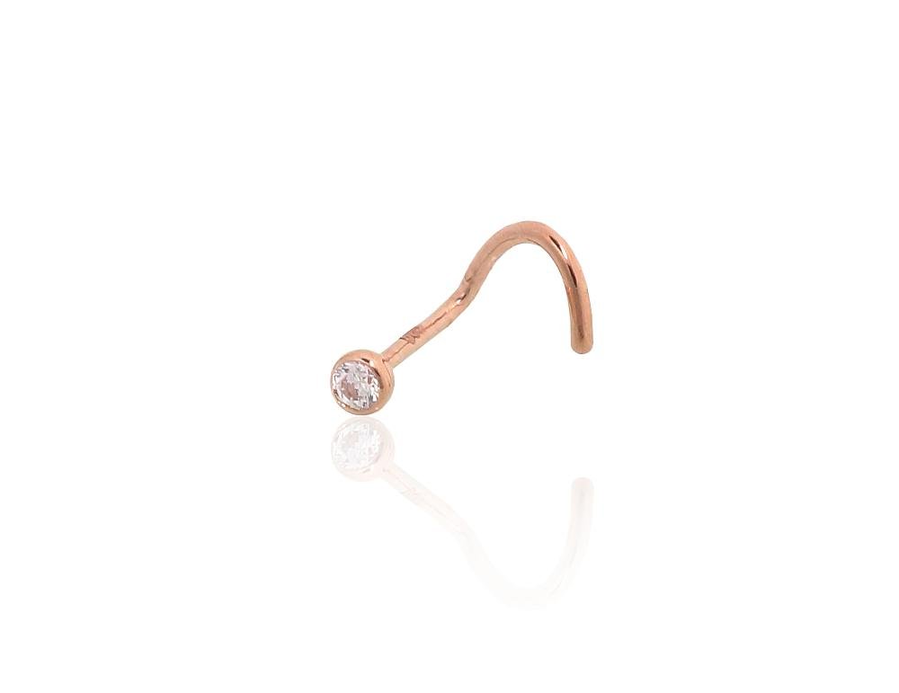 Gold piercing for nose with Zirkons